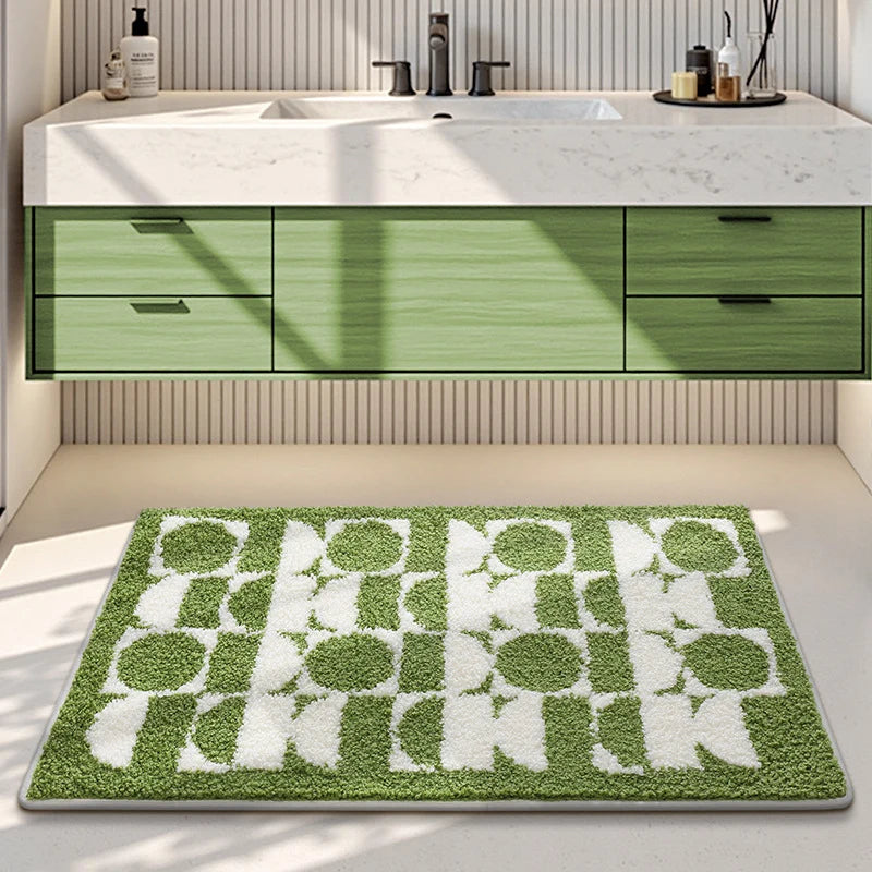 Bathroom Mat Plush Non-Slip Machine Washable