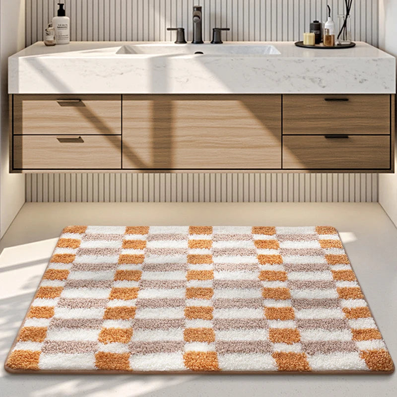 Bathroom Mat Plush Non-Slip Machine Washable