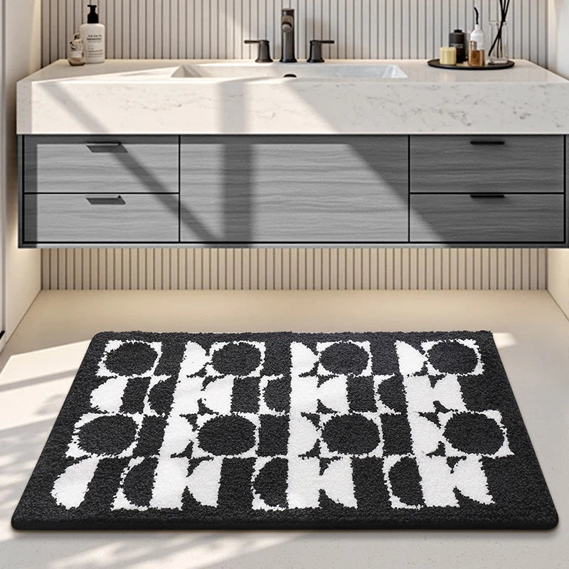 Bathroom Mat Plush Non-Slip Machine Washable