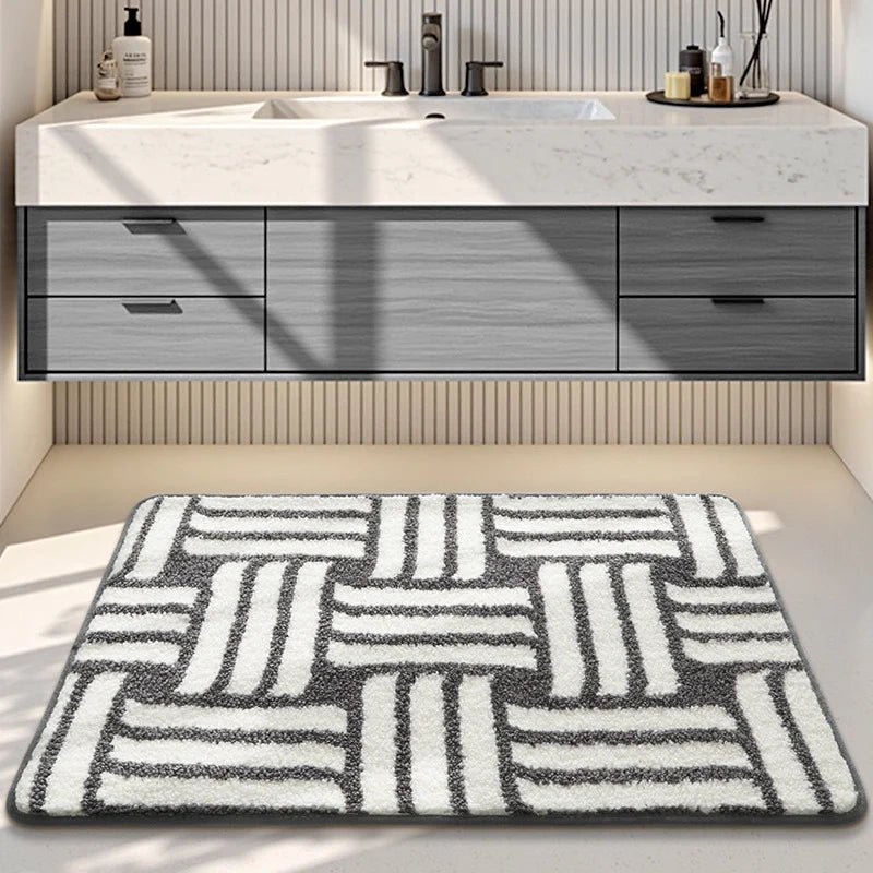 Bathroom Mat Plush Non-Slip Machine Washable