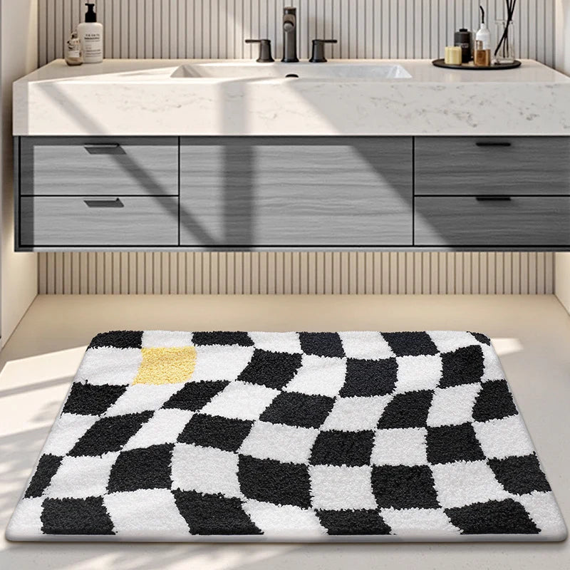 Bathroom Mat Plush Non-Slip Machine Washable