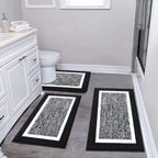 Bathroom Mat Set Plush Highly Absorbent Machine Washable