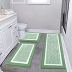 Bathroom Mat Set Plush Highly Absorbent Machine Washable