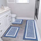 Bathroom Mat Set Plush Highly Absorbent Machine Washable