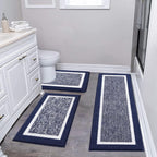 Bathroom Mat Set Plush Highly Absorbent Machine Washable