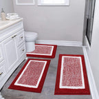 Bathroom Mat Set Plush Highly Absorbent Machine Washable