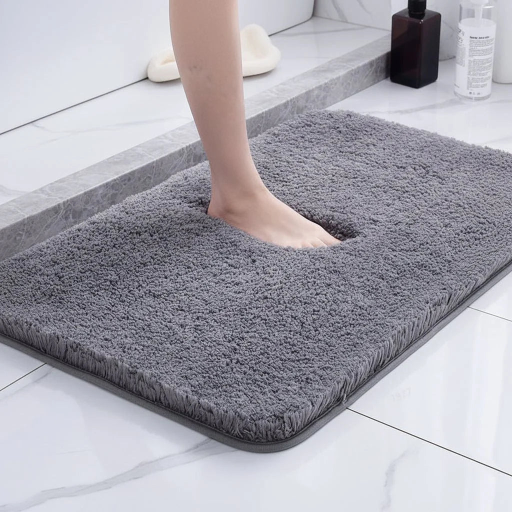 Bathroom Rug Plush Absorbent Non-Slip Machine-Washable