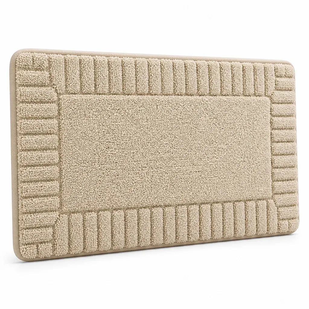 Bathroom Rug Soft Flocked Non-Slip Machine-Washable