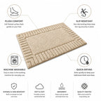 Bathroom Rug Soft Flocked Non-Slip Machine-Washable