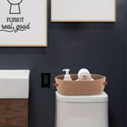 Bathroom Storage Basket Woven Cotton Rope Oval Shape