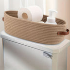 Bathroom Storage Basket Woven Cotton Rope Oval Shape