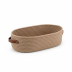 Bathroom Storage Basket Woven Cotton Rope Oval Shape