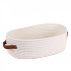 Bathroom Storage Basket Woven Cotton Rope Oval Shape