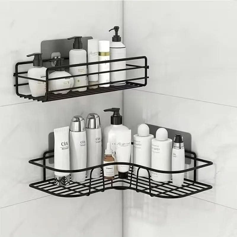 Bathroom Storage Shelf Metal Wall-Mounted Quick-Drain