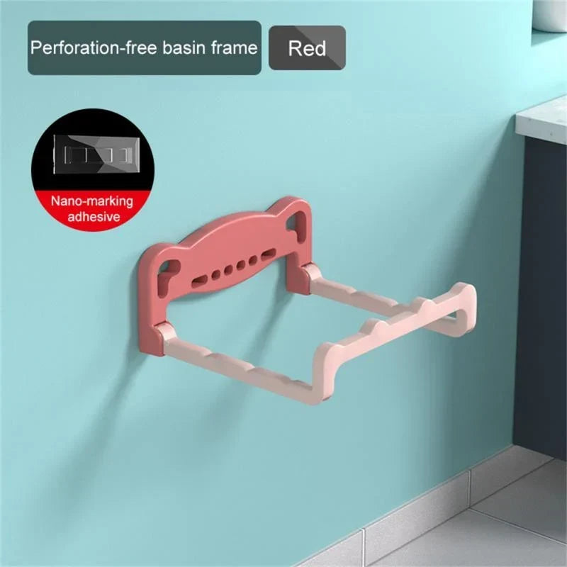 Bathroom Storage Shelf Wall-Mounted Moisture-Resistant Plastic
