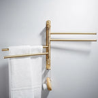 Bathroom Towel Holder Copper Swivel Brushed Brass Finish