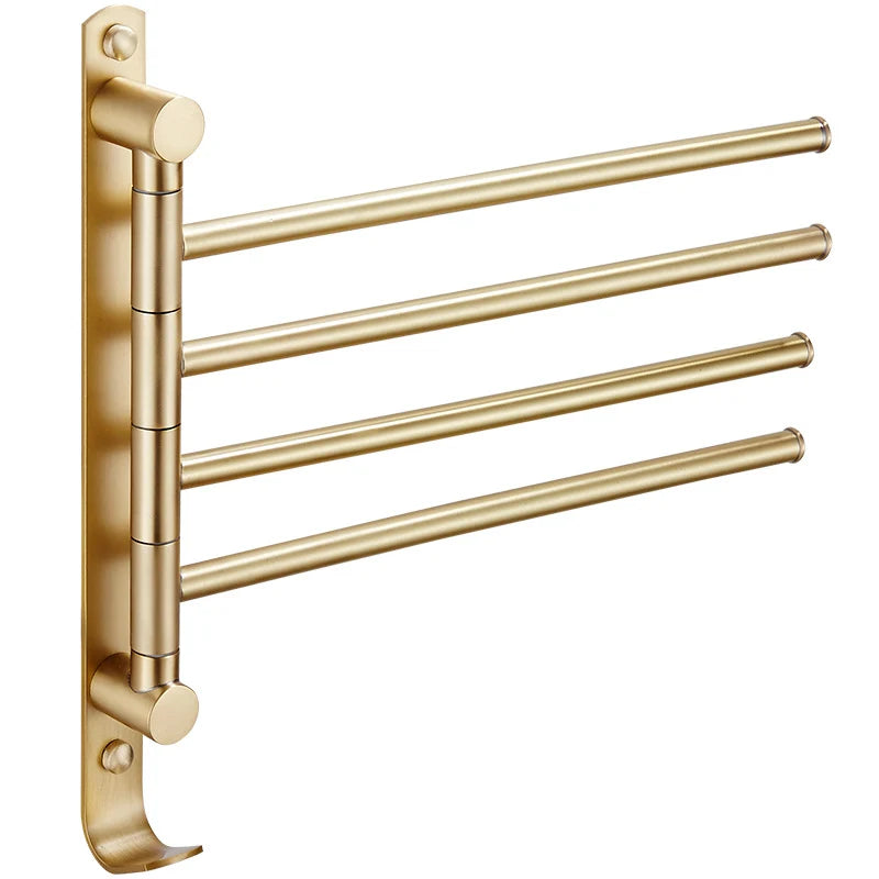 Bathroom Towel Holder Copper Swivel Brushed Brass Finish