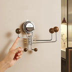 Bathroom Wall Hook No-Drill Suction-Cup 360° Rotating Stainless Steel