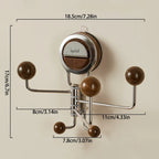 Bathroom Wall Hook No-Drill Suction-Cup 360° Rotating Stainless Steel