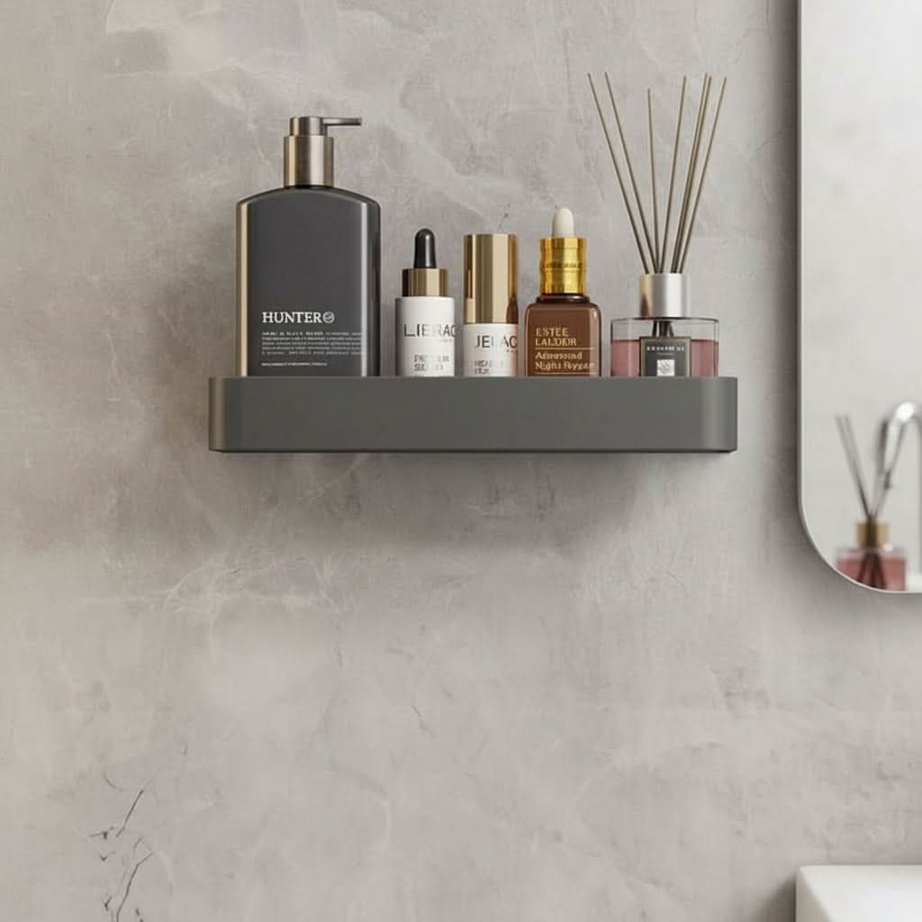 Bathroom Wall Shelf Integrated Towel Rail Water-Resistant
