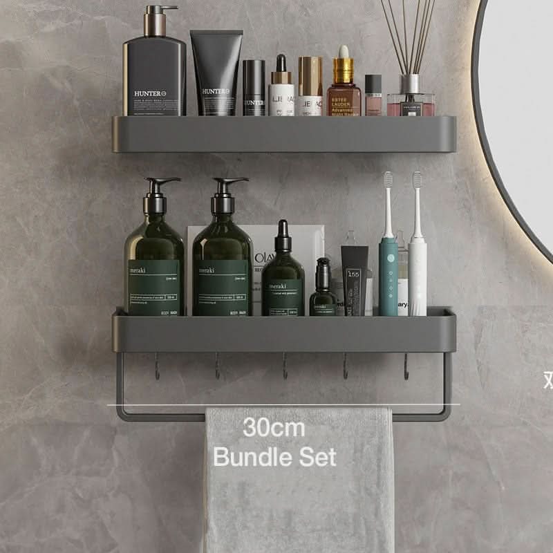 Bathroom Wall Shelf Integrated Towel Rail Water-Resistant