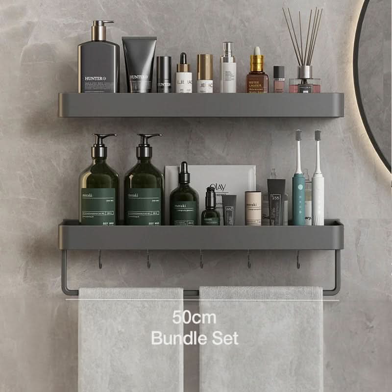 Bathroom Wall Shelf Integrated Towel Rail Water-Resistant