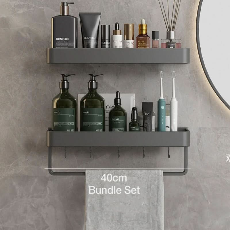 Bathroom Wall Shelf Integrated Towel Rail Water-Resistant