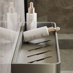 Bathroom Wall Shelf Integrated Towel Rail Water-Resistant