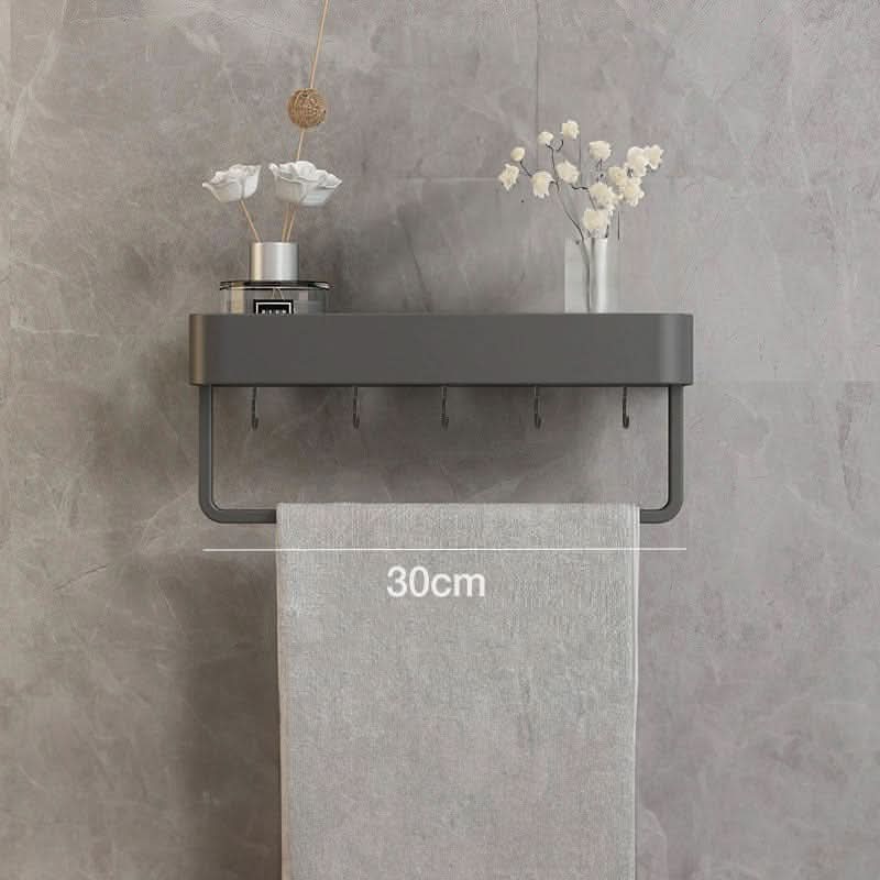 Bathroom Wall Shelf Integrated Towel Rail Water-Resistant