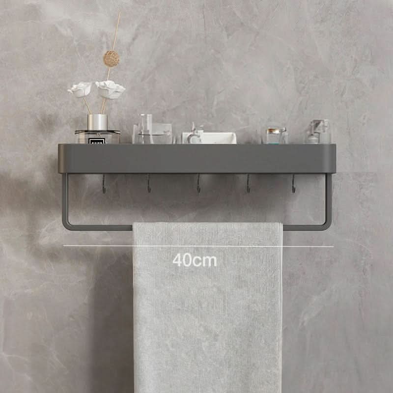 Bathroom Wall Shelf Integrated Towel Rail Water-Resistant