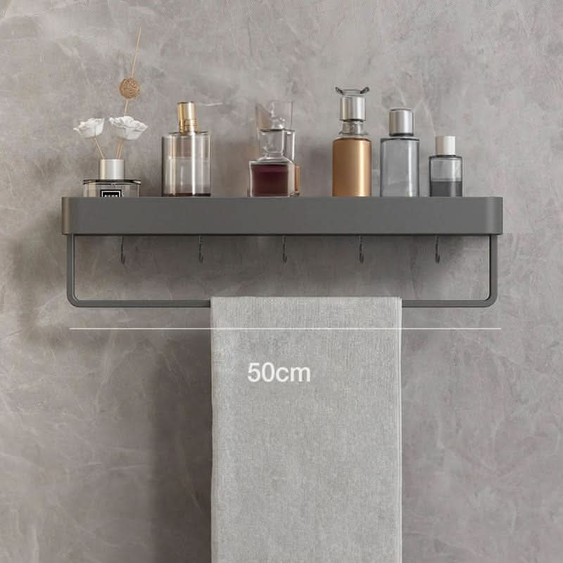 Bathroom Wall Shelf Integrated Towel Rail Water-Resistant
