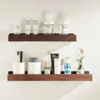 Bathroom Wall Shelf Solid Wood Self-Adhesive Water-Repellent Coating