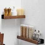 Bathroom Wall Shelf Solid Wood Self-Adhesive Water-Repellent Coating