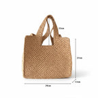 Beach Bag Braided Raffia Spacious Interior & Lightweight Handles