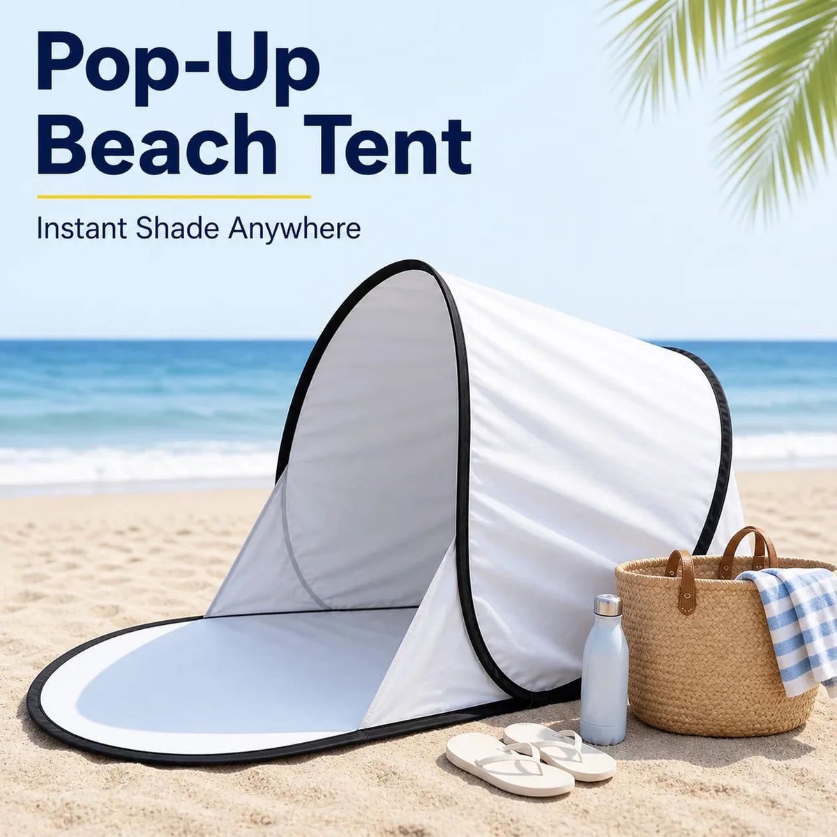 Beach Tent Automatic Pop-Up UV-Blocking Canopy & Ground Mat