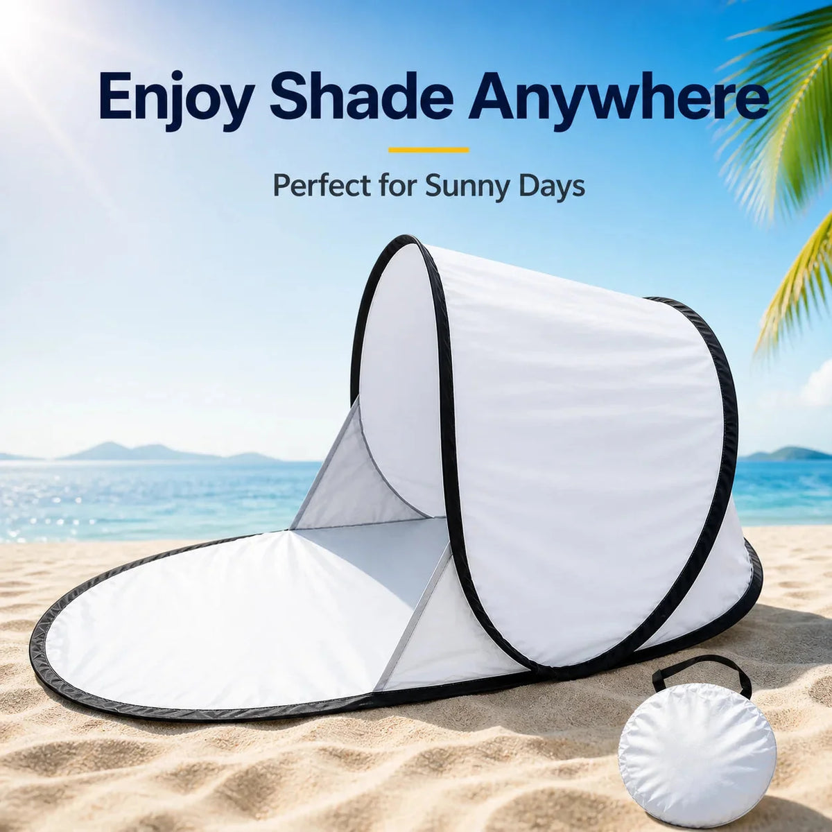 Beach Tent Automatic Pop-Up UV-Blocking Canopy & Ground Mat