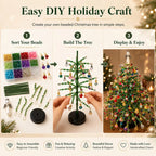 Beaded Tree Craft Kit Multicolored Beads Angel Topper