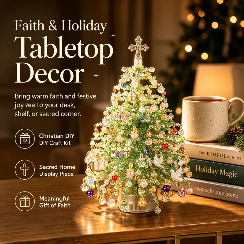 Beaded Tree Craft Kit Multicolored Beads Angel Topper