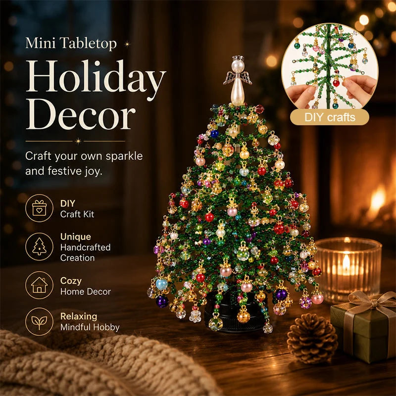 Beaded Tree Craft Kit Multicolored Beads Angel Topper