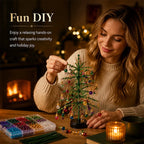 Beaded Tree Craft Kit Multicolored Beads Angel Topper