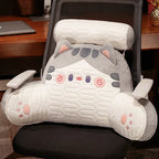 Bed Backrest Pillow Padded Armrests Removable Neck Roll