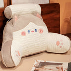 Bed Backrest Pillow Padded Armrests Removable Neck Roll