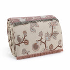 Bed Blanket 100% Cotton Jacquard Floral Tassel Trim