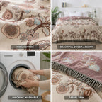 Bed Blanket 100% Cotton Jacquard Floral Tassel Trim