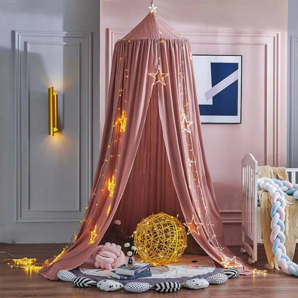 Bed Canopy Breathable Polyester-Cotton Blend With Mounting Kit