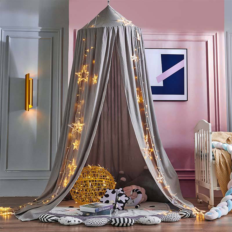 Bed Canopy Breathable Polyester-Cotton Blend With Mounting Kit
