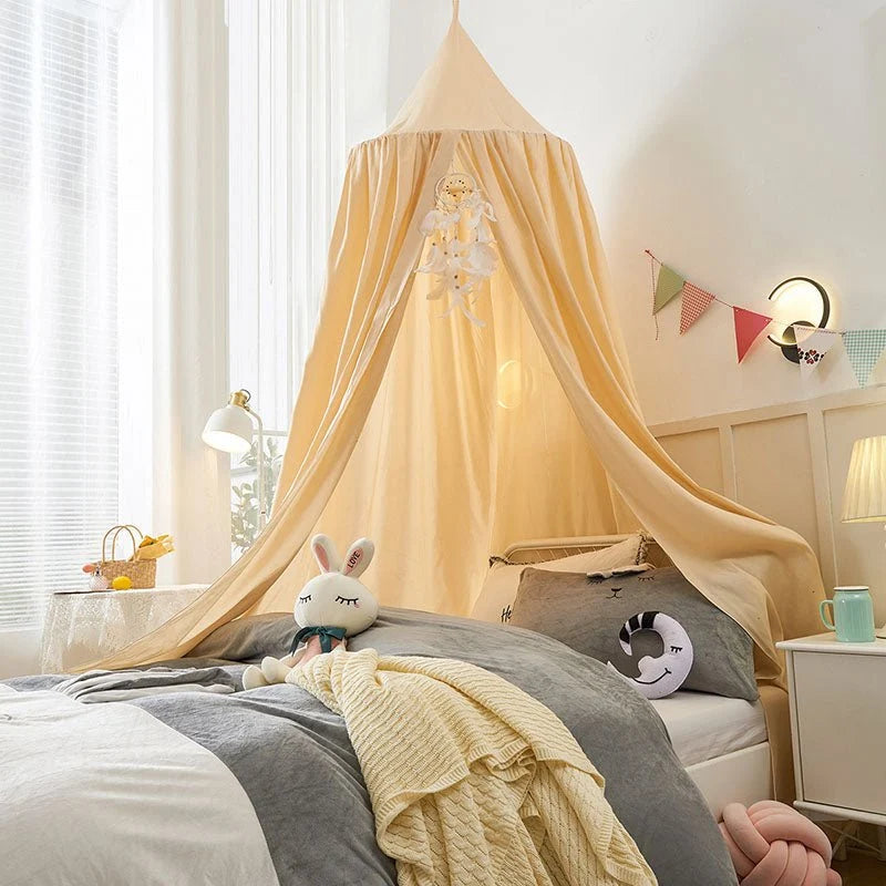 Bed Canopy Breathable Polyester-Cotton Blend With Mounting Kit