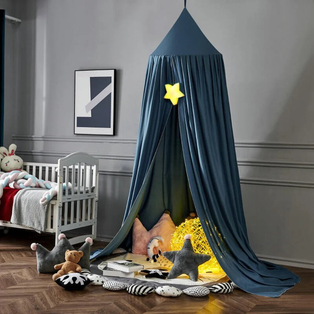 Bed Canopy Breathable Polyester-Cotton Blend With Mounting Kit