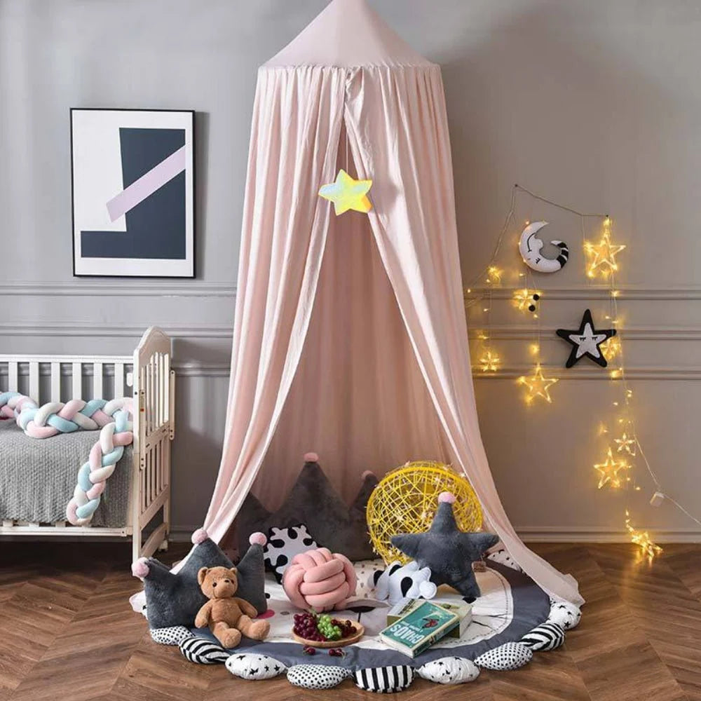 Bed Canopy Breathable Polyester-Cotton Blend With Mounting Kit