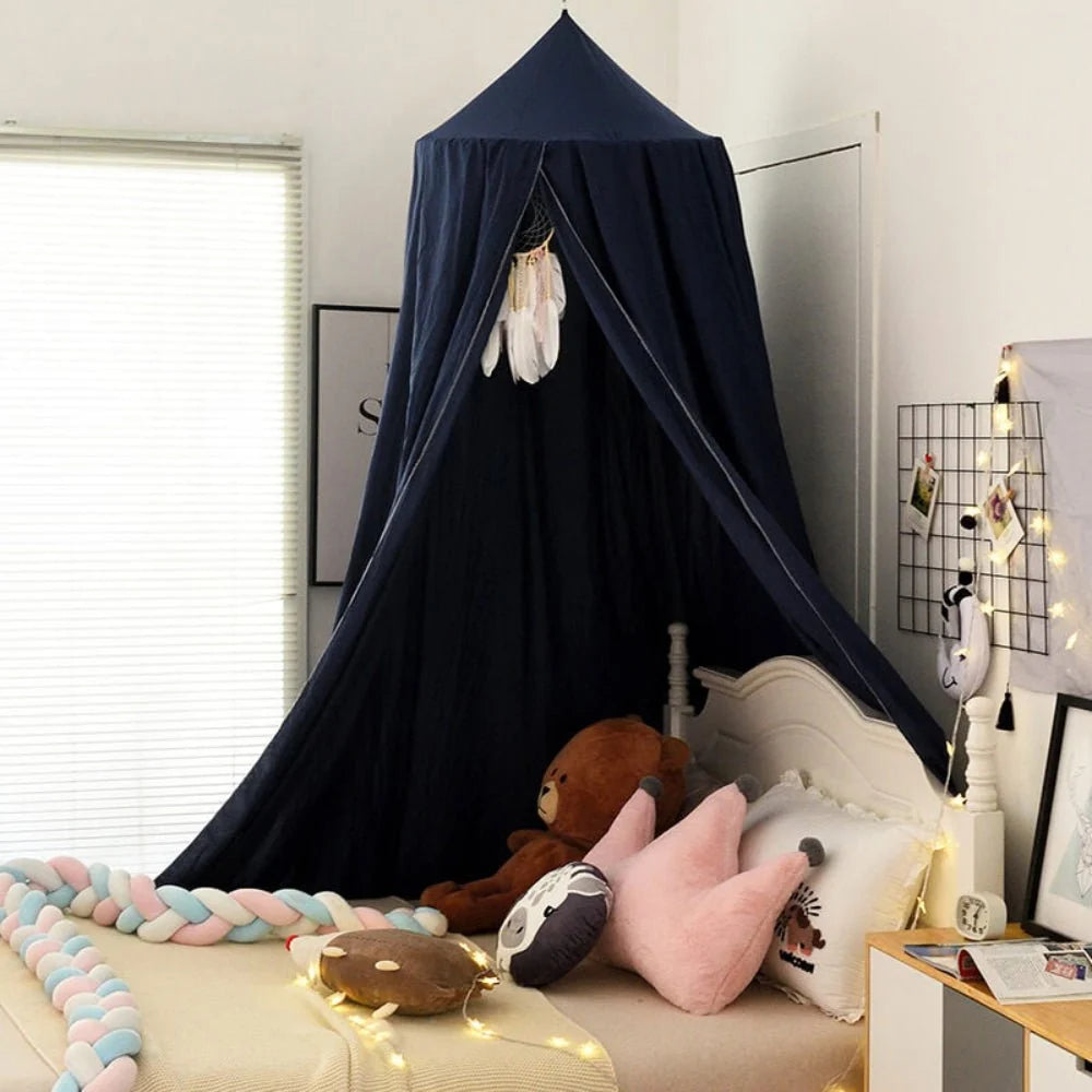 Bed Canopy Breathable Polyester-Cotton Blend With Mounting Kit